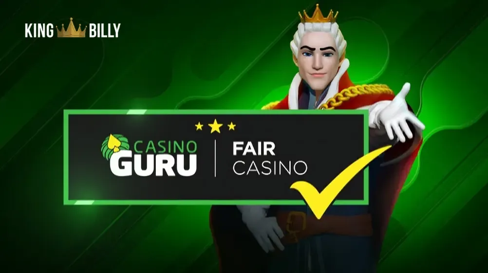 Notably, King Billy Casino has earned the esteemed Fair Casino Badge from the experts at Casino Guru!